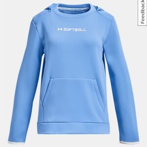 NWT Carolina Blue and white under armour size youth medium girls hoodie